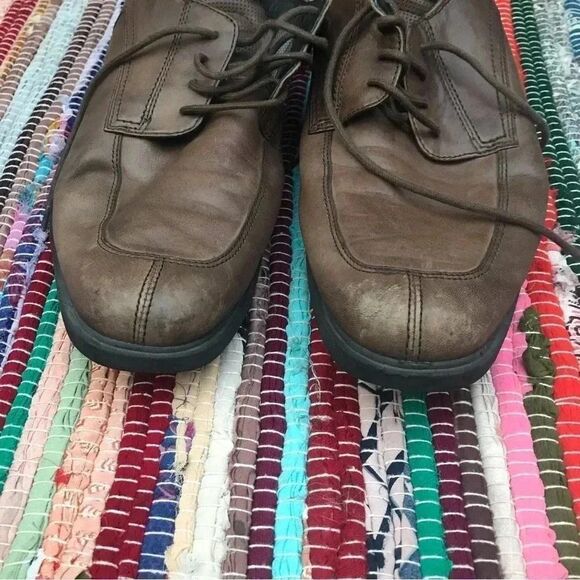Rockport Brown Leather Men’s Dress Shoes Size 9.5 - Picture 4 of 15